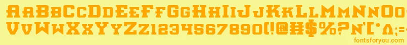 interceptorbold Font – Orange Fonts on Yellow Background