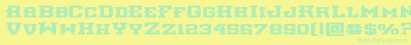 interceptorboldexpand Font – Green Fonts on Yellow Background