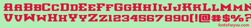 interceptorboldexpand Font – Red Fonts on Green Background