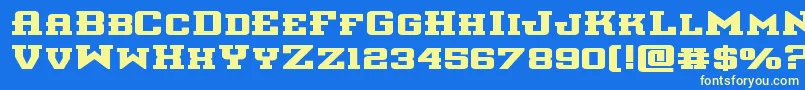 interceptorboldexpand Font – Yellow Fonts on Blue Background