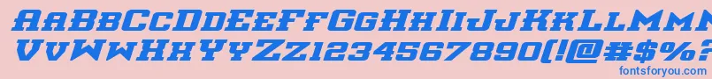 interceptorboldexpandital Font – Blue Fonts on Pink Background