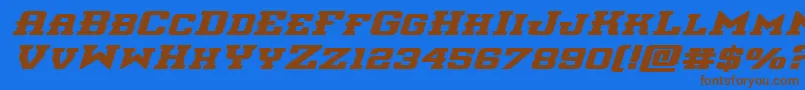 interceptorboldexpandital Font – Brown Fonts on Blue Background