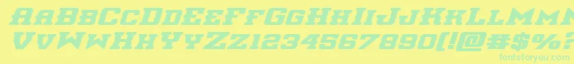 interceptorboldexpandital Font – Green Fonts on Yellow Background