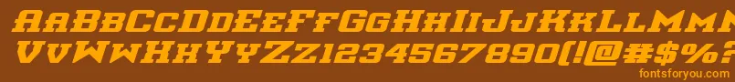 interceptorboldexpandital Font – Orange Fonts on Brown Background