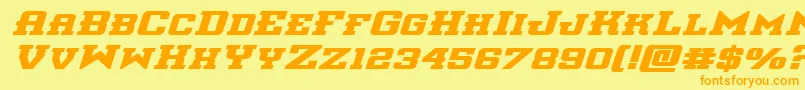 interceptorboldexpandital Font – Orange Fonts on Yellow Background