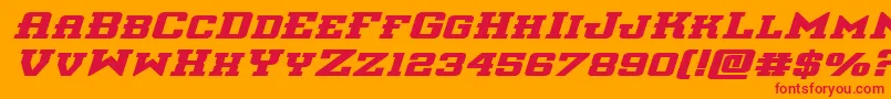 interceptorboldexpandital Font – Red Fonts on Orange Background