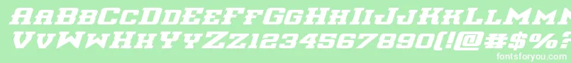 interceptorboldexpandital Font – White Fonts on Green Background