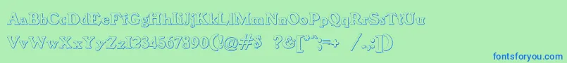 BenjaminfranklinBeveled Font – Blue Fonts on Green Background