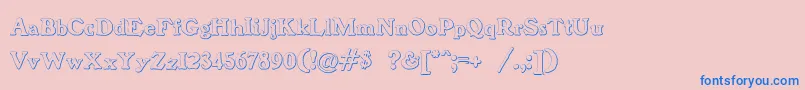 BenjaminfranklinBeveled Font – Blue Fonts on Pink Background