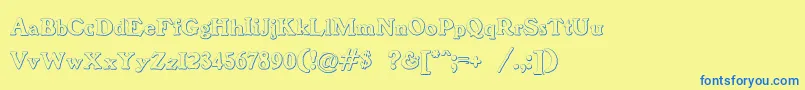BenjaminfranklinBeveled Font – Blue Fonts on Yellow Background