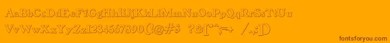 BenjaminfranklinBeveled Font – Brown Fonts on Orange Background