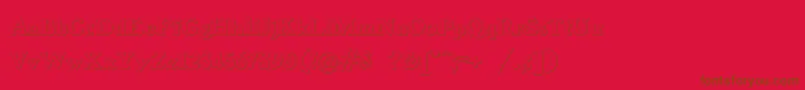 フォントBenjaminfranklinBeveled – 赤い背景に茶色の文字