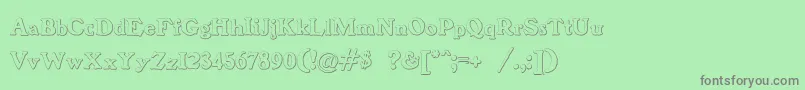フォントBenjaminfranklinBeveled – 緑の背景に灰色の文字