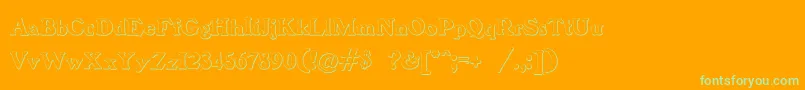 BenjaminfranklinBeveled Font – Green Fonts on Orange Background