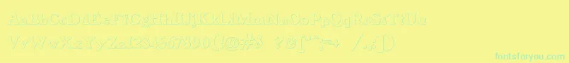 BenjaminfranklinBeveled Font – Green Fonts on Yellow Background