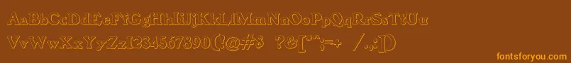 BenjaminfranklinBeveled Font – Orange Fonts on Brown Background