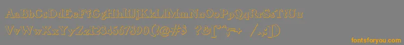フォントBenjaminfranklinBeveled – オレンジの文字は灰色の背景にあります。