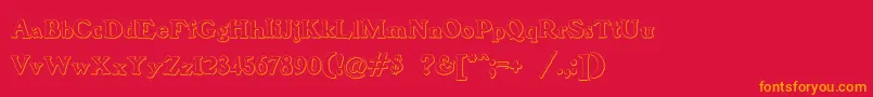 Police BenjaminfranklinBeveled – polices orange sur fond rouge