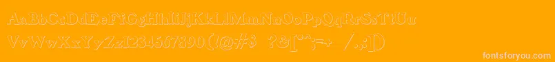 BenjaminfranklinBeveled Font – Pink Fonts on Orange Background