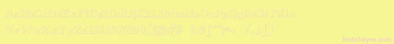 BenjaminfranklinBeveled Font – Pink Fonts on Yellow Background