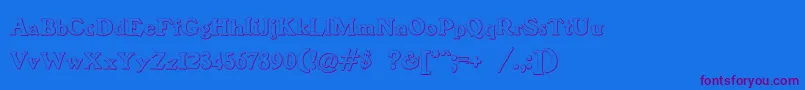 BenjaminfranklinBeveled Font – Purple Fonts on Blue Background