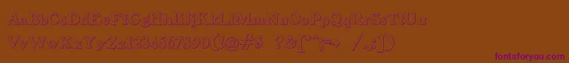 BenjaminfranklinBeveled Font – Purple Fonts on Brown Background
