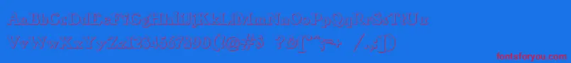 フォントBenjaminfranklinBeveled – 赤い文字の青い背景