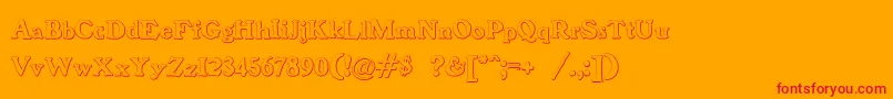 BenjaminfranklinBeveled Font – Red Fonts on Orange Background