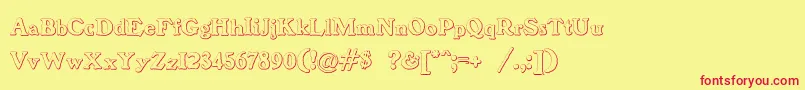 fuente BenjaminfranklinBeveled – Fuentes Rojas Sobre Fondo Amarillo