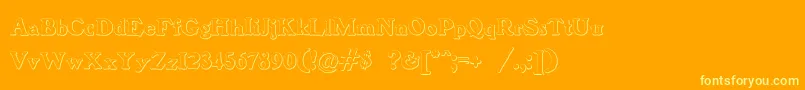 BenjaminfranklinBeveled Font – Yellow Fonts on Orange Background