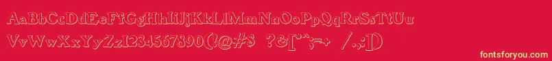 fuente BenjaminfranklinBeveled – Fuentes Amarillas Sobre Fondo Rojo