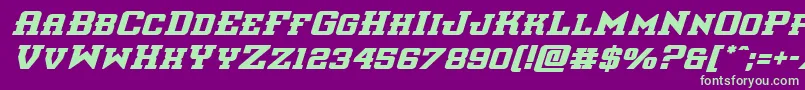 interceptorboldital Font – Green Fonts on Purple Background