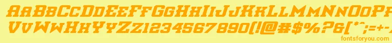 interceptorboldital Font – Orange Fonts on Yellow Background