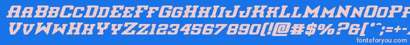 フォントinterceptorboldital – ピンクの文字、青い背景