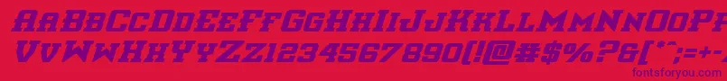 interceptorboldital Font – Purple Fonts on Red Background