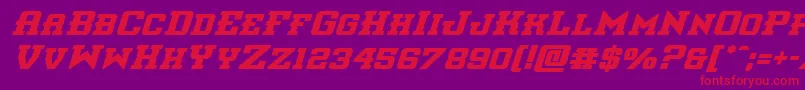 interceptorboldital Font – Red Fonts on Purple Background