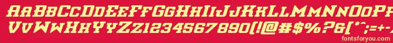 interceptorboldital Font – Yellow Fonts on Red Background