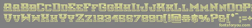 interceptorchrome-Schriftart – Gelbe Schriften auf grauem Hintergrund