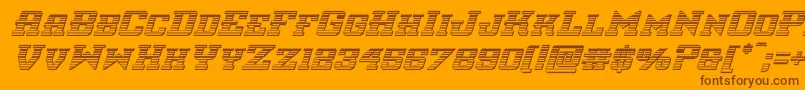 interceptorchromeital-Schriftart – Braune Schriften auf orangefarbenem Hintergrund