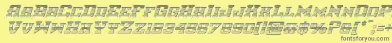 Fonte interceptorchromeital – fontes cinzas em um fundo amarelo