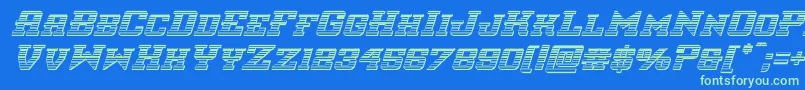 interceptorchromeital Font – Green Fonts on Blue Background