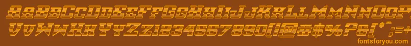 Saiba mais sobre a fonte interceptorchromeital Fonte interceptorchromeital – fontes laranjas em um fundo marrom