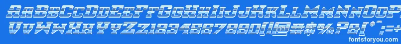 interceptorchromeital-Schriftart – Weiße Schriften auf blauem Hintergrund