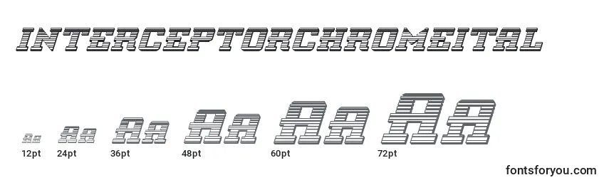 Размеры шрифта Interceptorchromeital