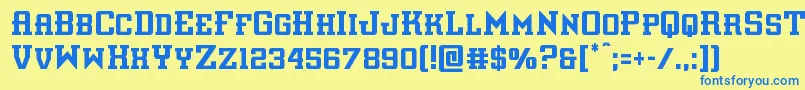 interceptorcond Font – Blue Fonts on Yellow Background