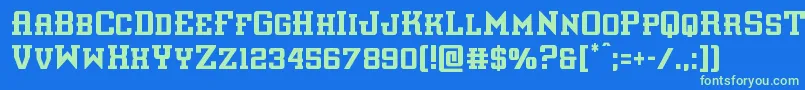 interceptorcond Font – Green Fonts on Blue Background