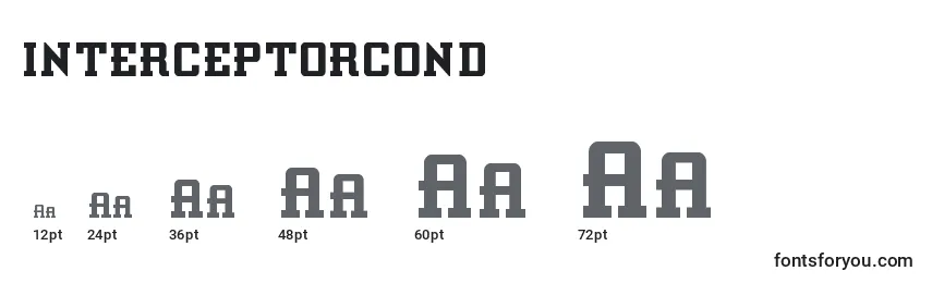 Размеры шрифта Interceptorcond