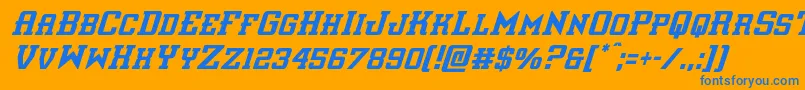 interceptorcondital Font – Blue Fonts on Orange Background