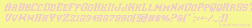 interceptorcondital Font – Pink Fonts on Yellow Background