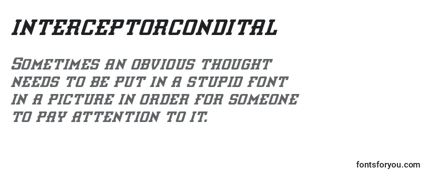 Review of the Interceptorcondital Font